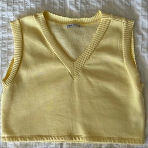 Yellow Zara sweater vest